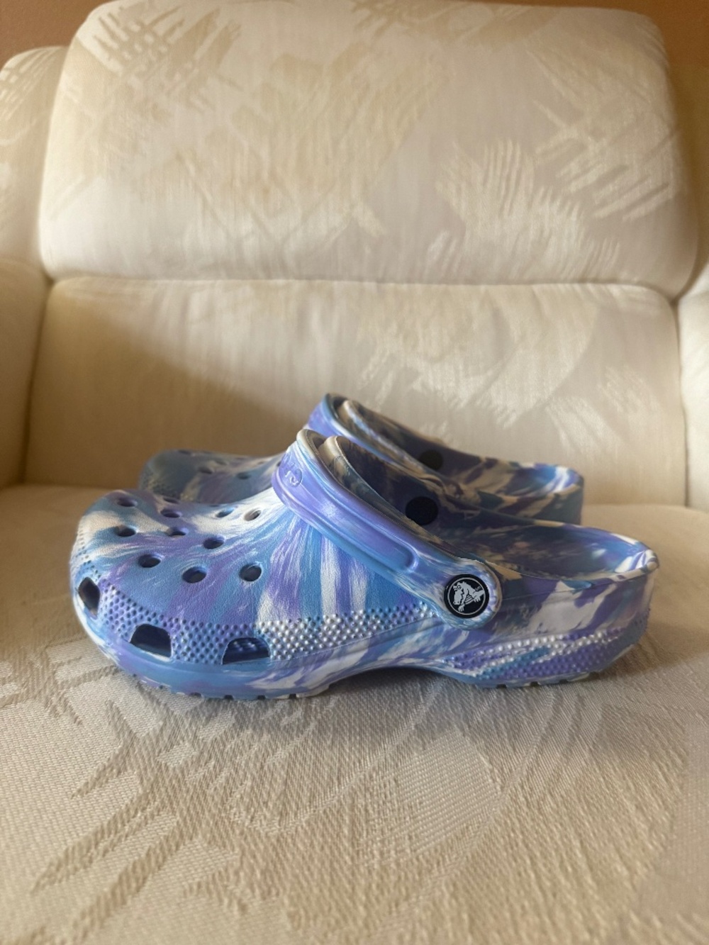 White & Blue Crocs